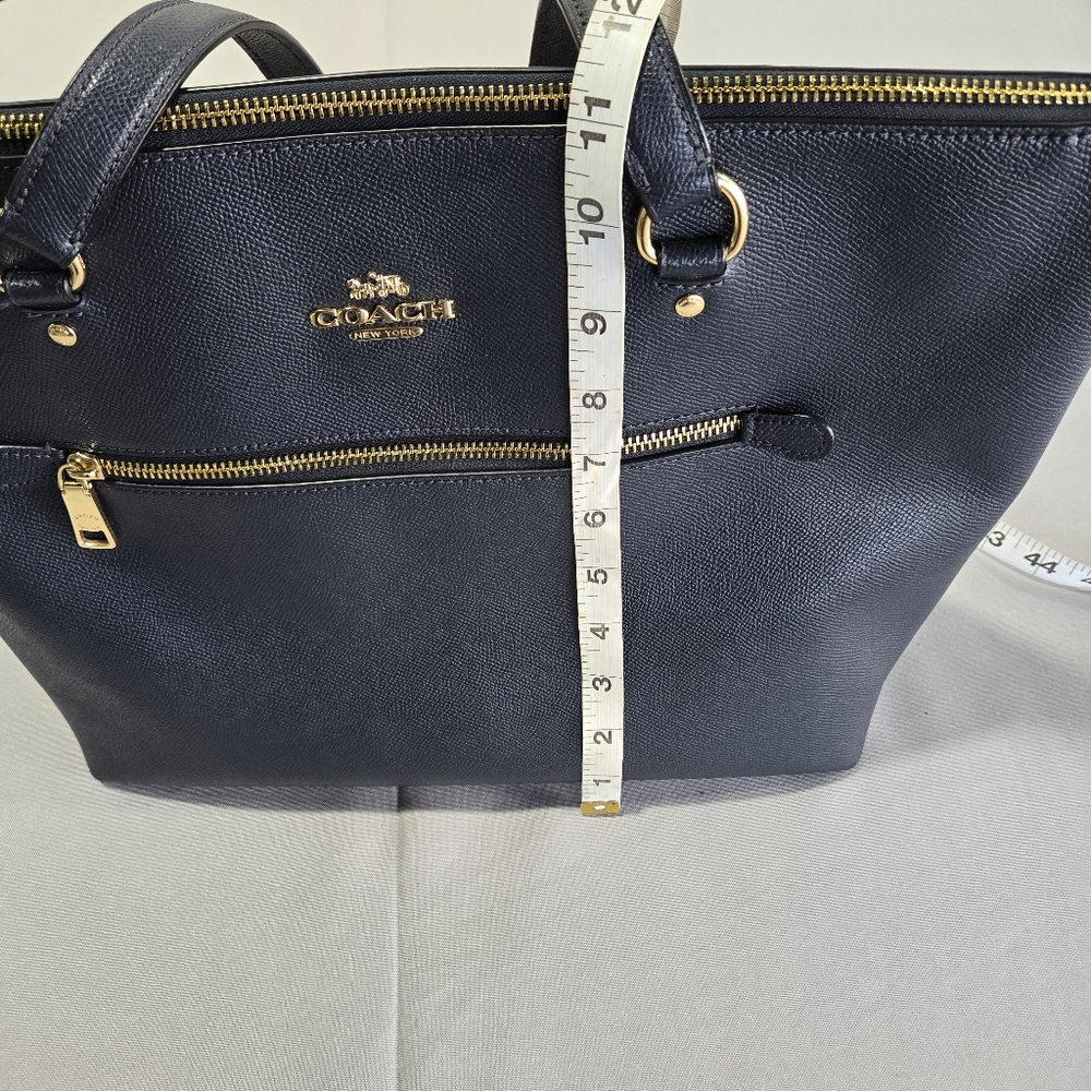 Coach (F79608) Signature Blue Leather Gallery Tote Shoulder Handbag Large ZipTop - Picture 15 of 16